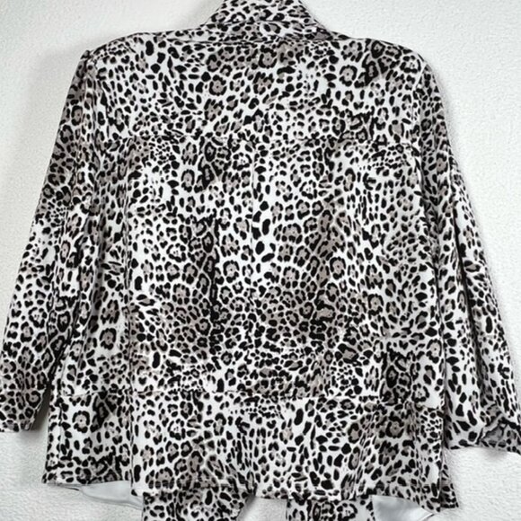 Moa Moa Women’s Waterfall Front Open Leopard Blazer Jacket Plus Size 3X - Picture 6 of 9